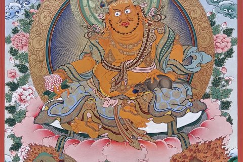 编号188-321527：彩绘唐卡-黄财神·五方财神（100*70CM左右）