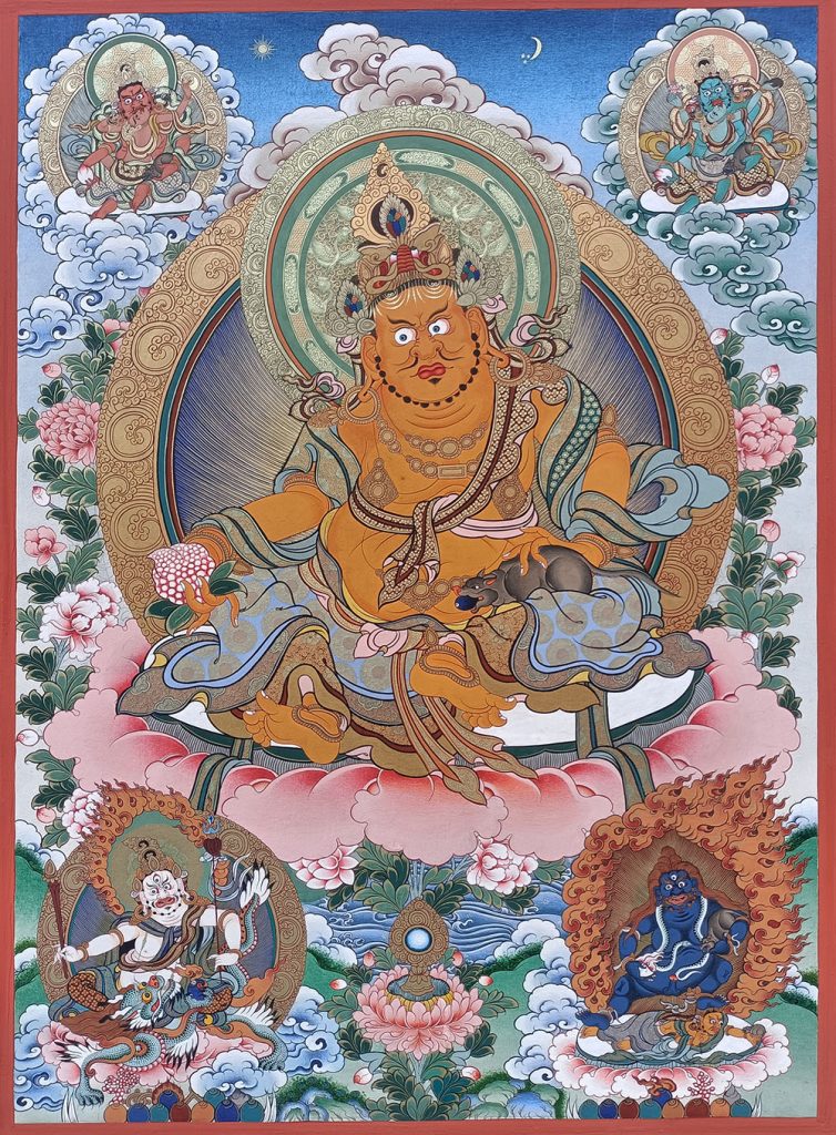 编号188-321527：彩绘唐卡-黄财神·五方财神（100*70CM左右）