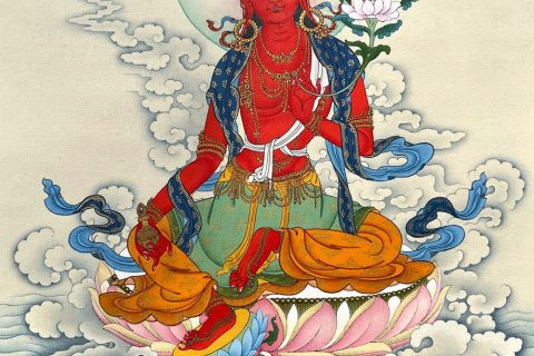 编号188-366637：彩绘唐卡-红度母（50*38CM左右）