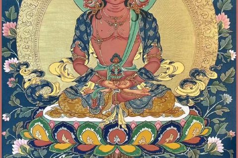 编号188-376071：彩绘唐卡-长寿佛（60*45CM左右）