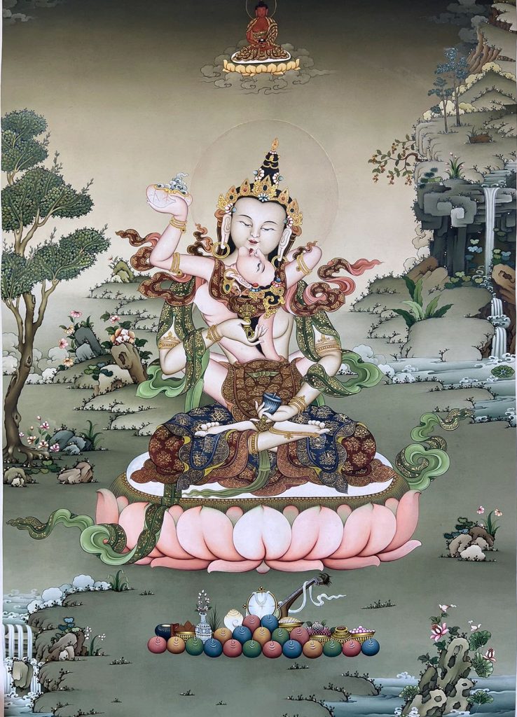 编号188-420549：彩绘唐卡-金刚萨埵双身像（80*60CM左右）