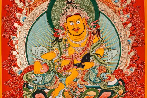 编号188-547743：红金唐卡-黄财神（60*45CM左右）