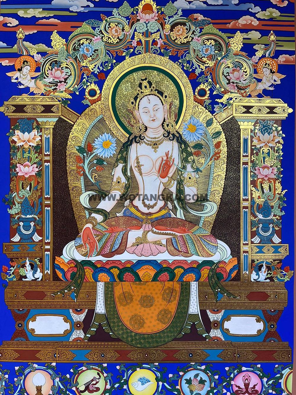 编号188-602017:蓝金唐卡-白度母(90*60CM左右)