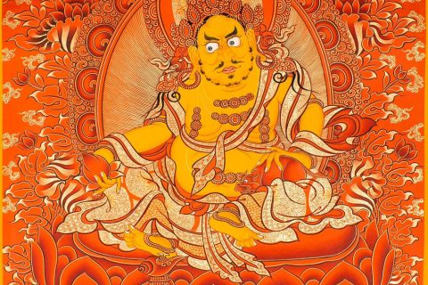 编号188-641807：红金唐卡-黄财神（60*45CM左右）