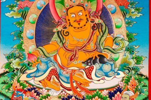 编号188-722586：彩绘唐卡-黄财神（60*45CM左右）