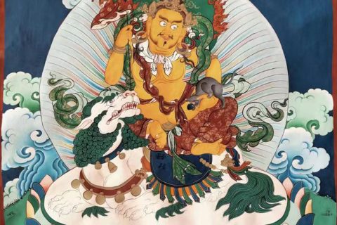 编号188-730216：彩绘唐卡-财宝天王（60*45CM左右）