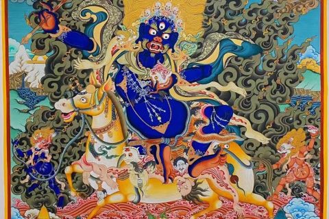 编号188-991387：彩绘唐卡-吉祥天母（80*60CM左右）