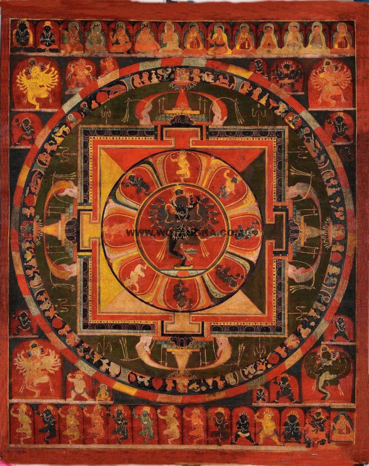 沃唐卡编号AC15252:喜金刚坛城