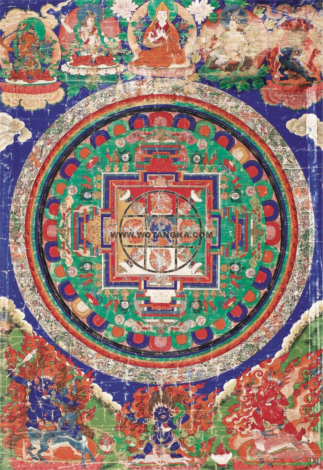 沃唐卡编号AC16179：大威德金刚坛城