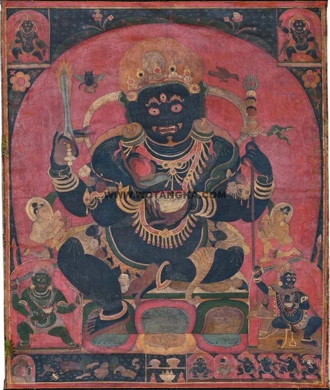 沃唐卡编号AC41834:四臂玛哈嘎拉