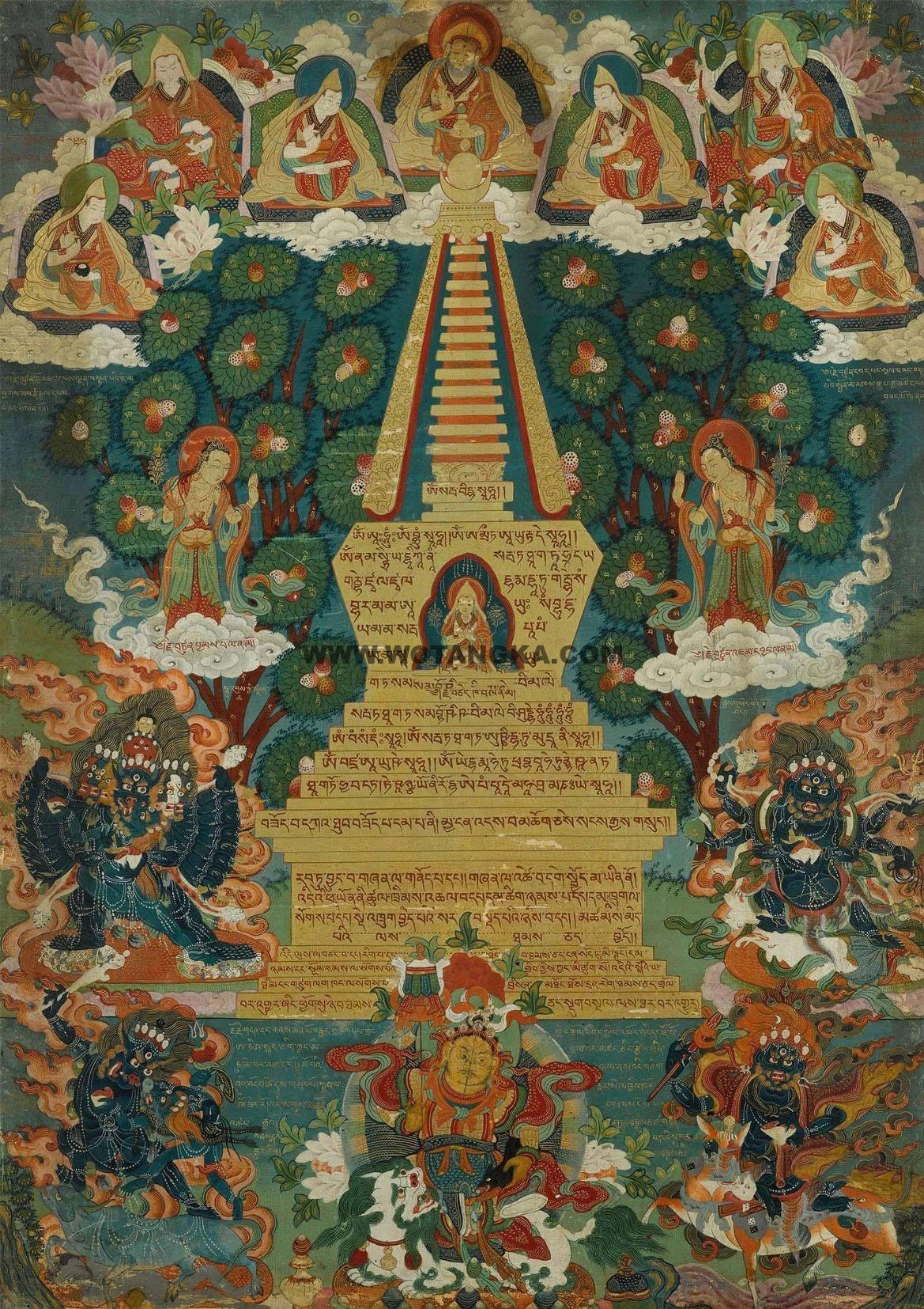 沃唐卡编号AC55985：宗喀巴塔