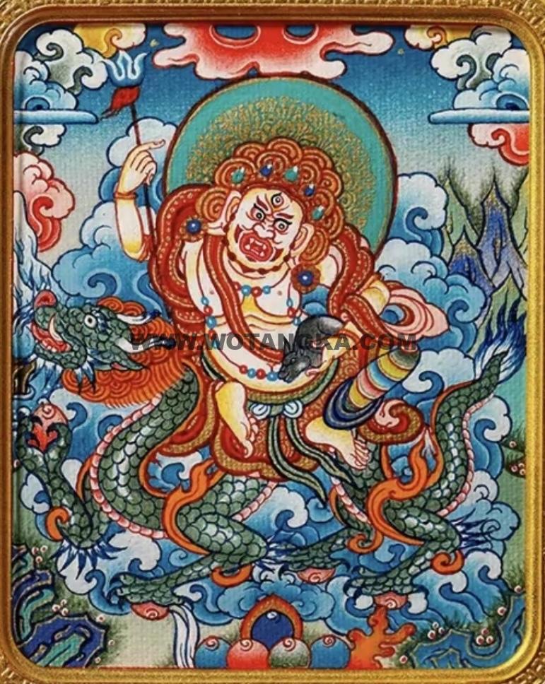 编号118-1151633：彩绘小唐卡-白财神（长方形·5*4CM左右）