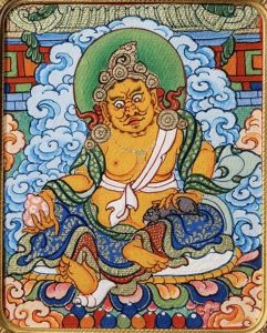 编号118-1247962:彩绘小唐卡-黄财神(长方形·5*4CM左右)