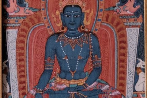 编号118-1459192：彩绘小唐卡-不动如来（长方形·5*4CM左右）