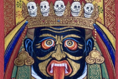 编号118-1471760：彩绘小唐卡-扎基拉姆（长方形·5*4CM左右）