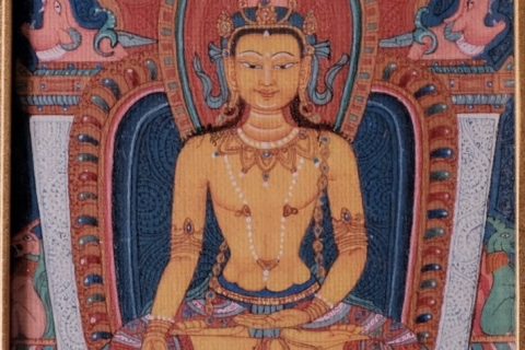 编号118-1546232：彩绘小唐卡-宝生如来（长方形·5*4CM左右）