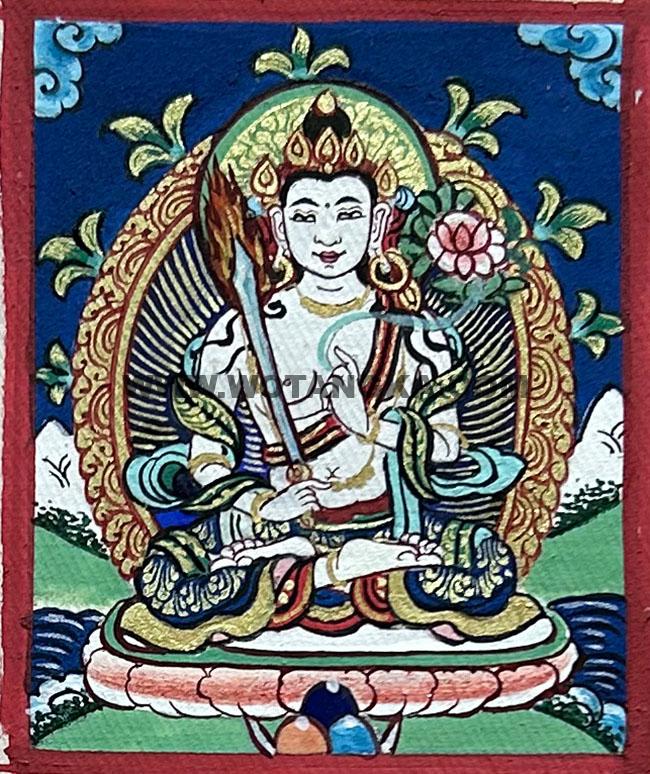 编号118-1577296：彩绘小唐卡-虚空藏菩萨（长方形·5*4CM左右）