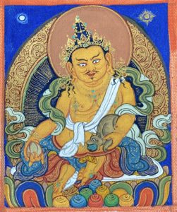 编号118-1688588:彩绘小唐卡-黄财神(长方形·5*4CM左右)