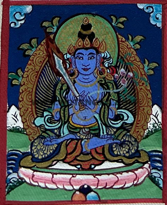 编号118-1714729：彩绘小唐卡-虚空藏菩萨（长方形·5*4CM左右）