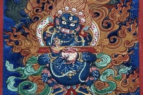 编号118-1726659：彩绘小唐卡-宝帐怙主（长方形·5*4CM左右）
