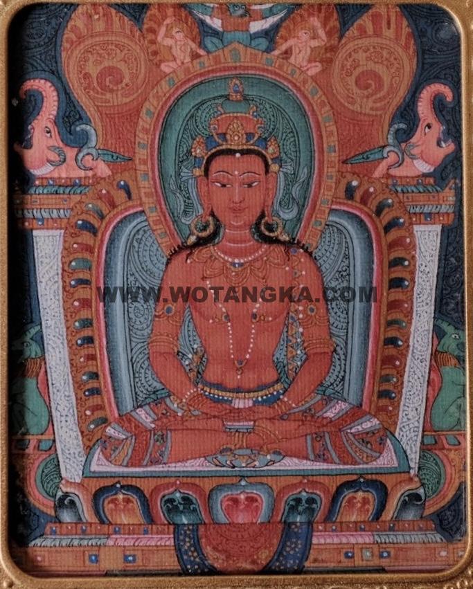 编号118-1796631：彩绘小唐卡-阿弥陀佛（长方形·5*4CM左右）