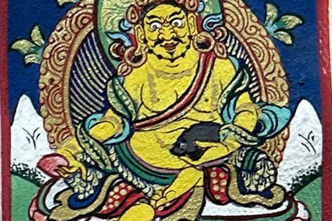 编号118-1831172：彩绘小唐卡-黄财神（长方形·5*4CM左右）