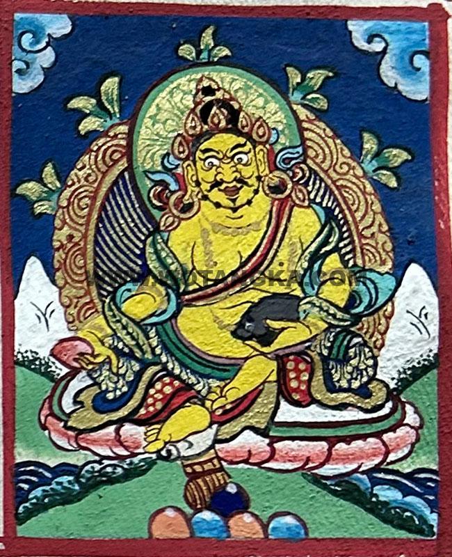 编号118-1831172：彩绘小唐卡-黄财神（长方形·5*4CM左右）