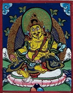 编号118-1851431：彩绘小唐卡-黄财神（长方形·5*4CM左右）