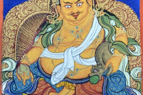 编号118-1969208：彩绘小唐卡-黄财神（长方形·5*4CM左右）