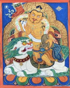 编号118-2110110:彩绘小唐卡-财宝天王(长方形·5*4CM左右)