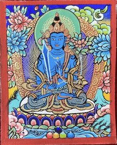 编号118-2148357:彩绘小唐卡-虚空藏菩萨(长方形·5*4CM左右)