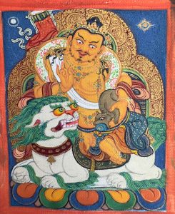 编号118-2209132:彩绘小唐卡-财宝天王(长方形·5*4CM左右)