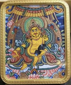 编号118-2627327:彩绘小唐卡-黄财神(长方形·5*4CM左右)