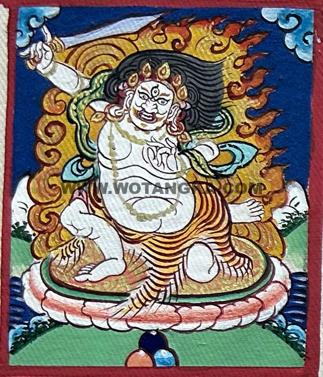 编号118-2650925：彩绘小唐卡-不动明王（长方形·5*4CM左右）