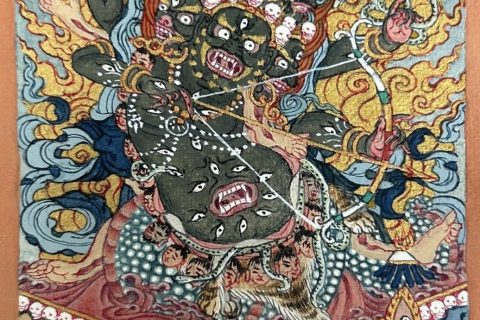 编号118-2694206：彩绘小唐卡-惹呼拉（长方形·5*4CM左右）