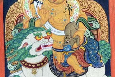 编号118-2755041：彩绘小唐卡-财宝天王（长方形·5*4CM左右）