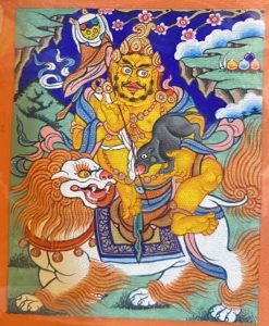 编号118-2833414:彩绘小唐卡-财宝天王(长方形·5*4CM左右)