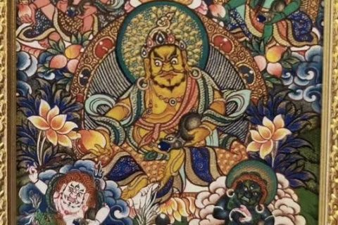 编号118-2895876：彩绘小唐卡-五方财神（长方形·5*4CM左右）
