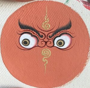 编号118-2977428:彩绘小唐卡-红财神·财神眼(圆形·直径2.5CM左右)