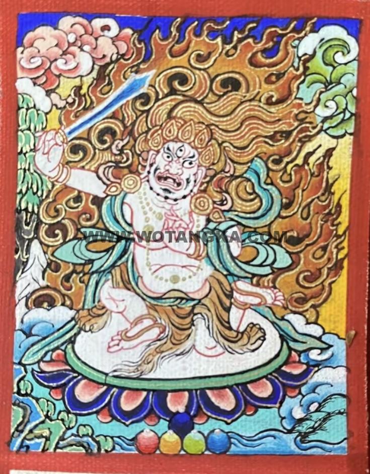 编号118-3061419：彩绘小唐卡-不动明王（长方形·5*4CM左右）