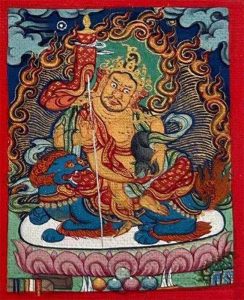 编号118-3226703:彩绘小唐卡-财宝天王(长方形·5*4CM左右)