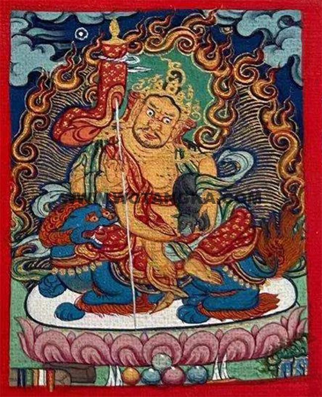 编号118-3226703：彩绘小唐卡-财宝天王（长方形·5*4CM左右）