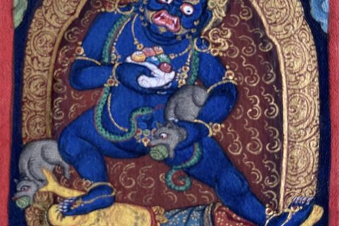 编号118-3341863：彩绘小唐卡-黑财神（长方形·5*4CM左右）