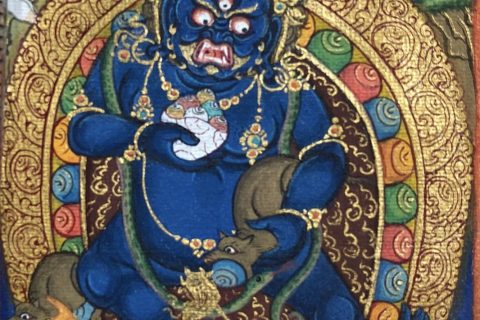 编号118-3357473：彩绘小唐卡-黑财神（长方形·5*4CM左右）