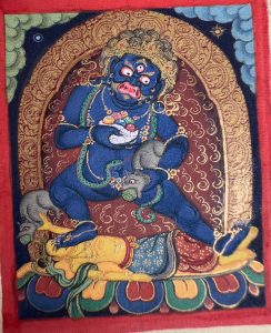 编号118-3372385:彩绘小唐卡-黑财神(长方形·5*4CM左右)