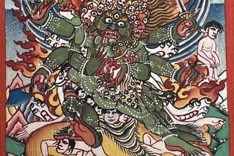 编号118-3577627：彩绘小唐卡-竭磨嘿噜嘎（长方形·5*4CM左右）