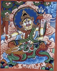 编号118-3645010:彩绘小唐卡-白财神(长方形·5*4CM左右)