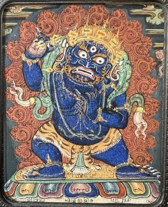 编号118-3757540:彩绘小唐卡-金刚手菩萨(长方形·5*4CM左右)