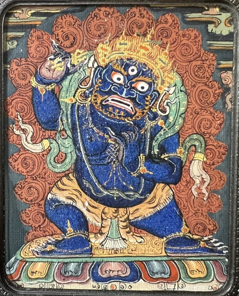 编号118-3757540：彩绘小唐卡-金刚手菩萨（长方形·5*4CM左右）