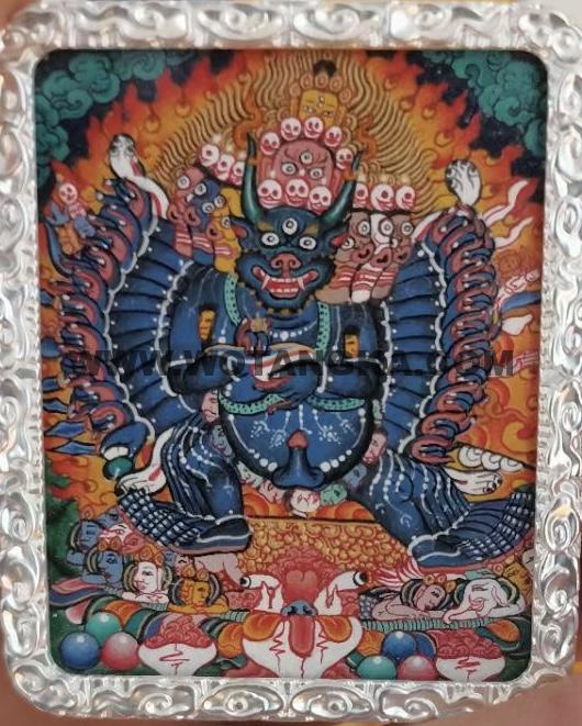 编号118-3791756：彩绘小唐卡-大威德金刚（长方形·5*4CM左右）
